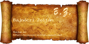Bajnóczi Zoltán névjegykártya